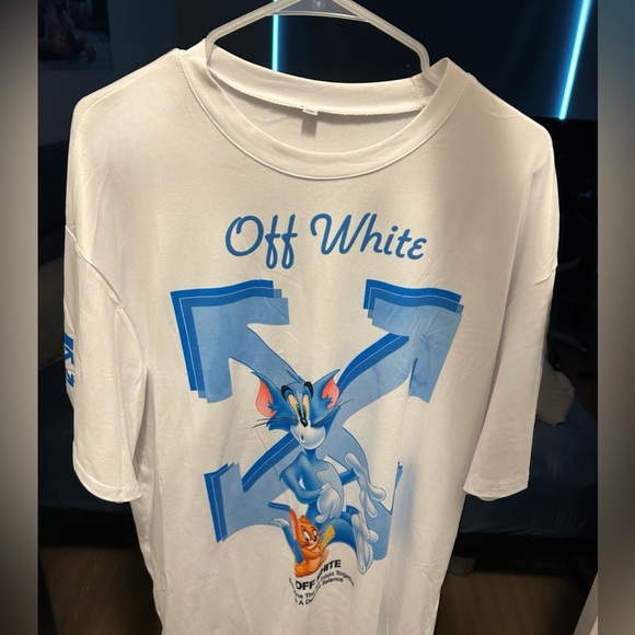 Off-White Men's White T-shirt Tom & Jerry large - Picture 1 of 3